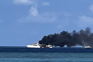 Fire breaks out on safari with tourists onboard