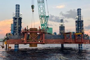 Marine piling work begins in Thilamale' bridge project
