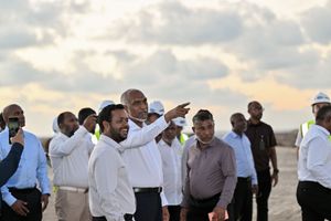 Muizzu visits reclamation site months after project launch
