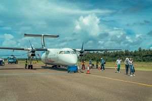 Evacuation flight stranded without spare wheels
